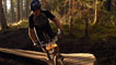 Mountain bike racing at night