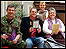 Handing over the cards at RM Stonehouse 