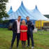 Caught in a battle. Beth meets Battles backstage before their set