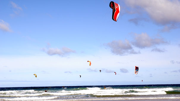 The kites are a colourful sight...
