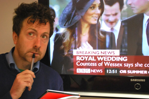 Steve watches the news as it is broken