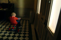 Child on a tricycle