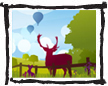 Deer in nature illustration