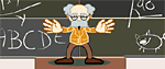 teacher in front of blackboard