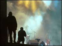 Band in a spotlight