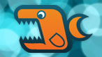 Orange Bitesize fish on a blue background