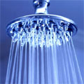 A shower with water cascading from it