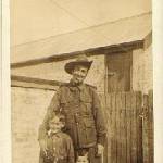 Sergent Reginald Edwards with sons Reg and Allan. Sergent Reginald Edwards with sons Reg and Allan.