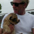 With a lion cub