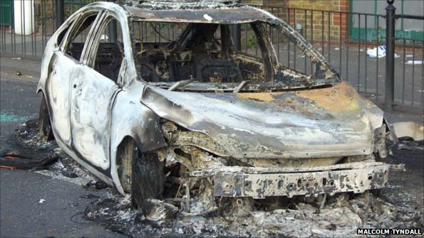 Burnt-out car