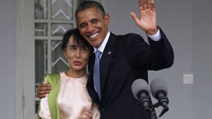 Obama đến thăm bà Suu Kyi tại tư gia