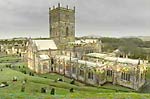 Cathedral in verdant Welsh countryside