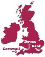 Cornwall, Devon and Kent