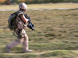 Canadian soldier from the Royal 22nd Regiment on patrol in Panjwayi district, Kandahar province,.