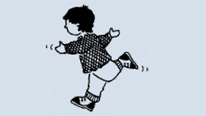 cartoon boy playing
