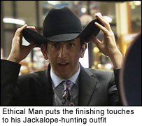Justin buys a hat