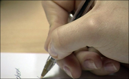 Someone writing