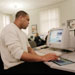 Student at computer