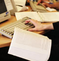 Student working at a computer