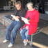 Beth and Huw prepare to go live to the nation