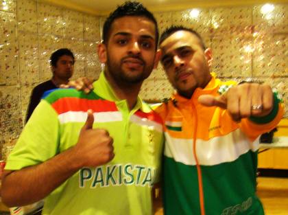 Juggy D pops down to show his support for India whilst the Semi-Final between Pakistan and India