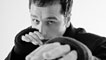 Black and white image of Welsh actor Matthew Rhys