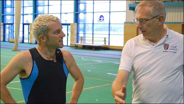 Mike Guest coaches 