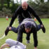 Dom and Vernon approach a finish line pile-up!
