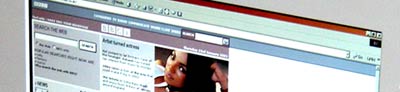 Photo of computer screen with BBC homepage on it