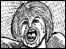 a drawing by Barbara showing a woman screaming