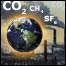 Composition image: Planet Earth and pollution from factories