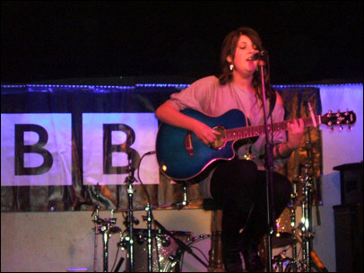 Anna Rice on the Friday Session Introducing stage at the launch party of the Worcester Music Festival 2009.