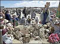 Bolivianos protestam