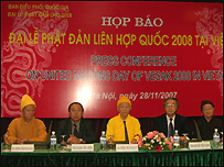 Buổi họp báo về Vesak 2008 tại Hà Nội ngày 28-11-2007