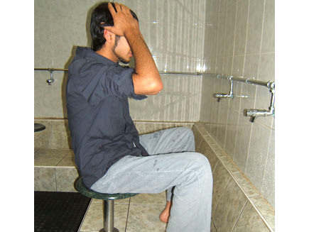 Wiping the hair
