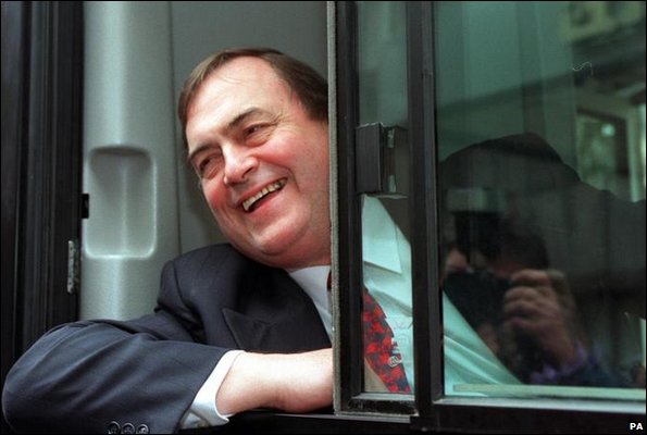 John Prescott on a bus