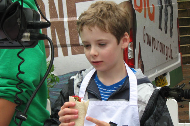 Enjoying a wrap