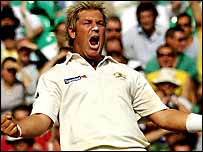 Shane Warne appealing for a wicket