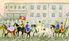 Illustration depicting lady Godivas procession