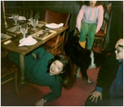Tabling ritual in action - that's Aunt Fiona doing the honours. On the far right, a young Oliver looks on.