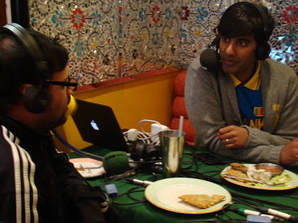 Nihal at a Southall resturant for the Cricket World Cup semi final between Pakistan and India
