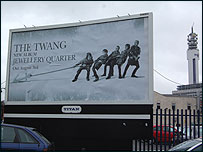The new album on a billboard in the Jewellery Quarter