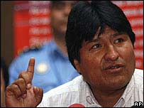 O presidente da Bolívia, Evo Morales