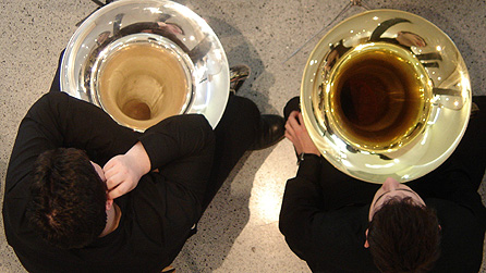 Tuba players (photo: Charlotte Griffin, Ty Cerdd)