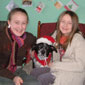 Ella at Christmas in her festive outfit with Kim's Nieces Katy and Rebecca