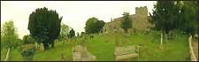 Views from graveyard that overlooks a deer park.