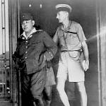 Japanese prison camp commandant leaving Peninsular Hotel. Japanese prison camp commandant leaving Peninsular Hotel.
