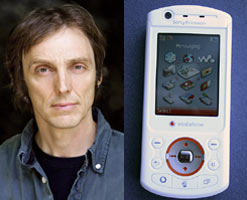 Presenter Philip Ball (left); mobile phone (right)