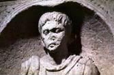 Close up of a gravestone for a Roman centurion