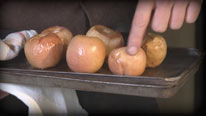 Place apples in the oven